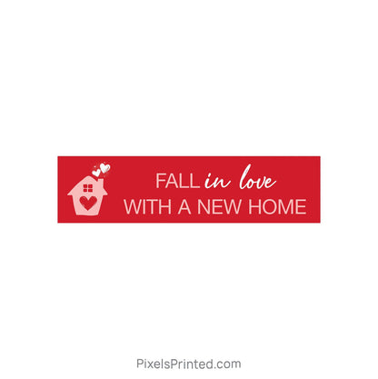 Valentine’s Day Real Estate Sign Rider – Fall in Love PixelsPrinted