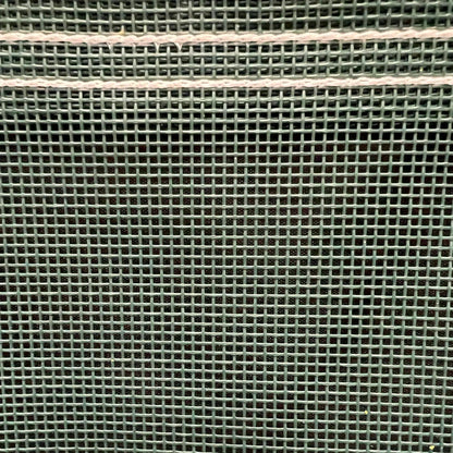 Green 10' x 12' vinyl mesh tarp showcasing vinyl coated mesh and durable seams