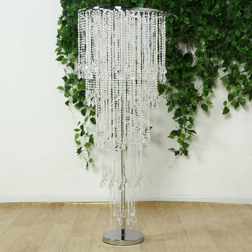 crystal centerpiece, beaded table centerpiece, chandelier stand, floral stand, beaded flower stand, flower stand, waterfall crystal floral stand#color_parent