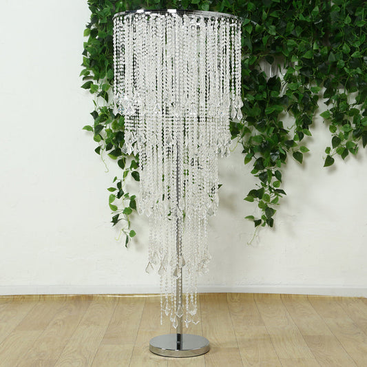 crystal centerpiece, beaded table centerpiece, chandelier stand, floral stand, beaded flower stand, flower stand, waterfall crystal floral stand#color_parent