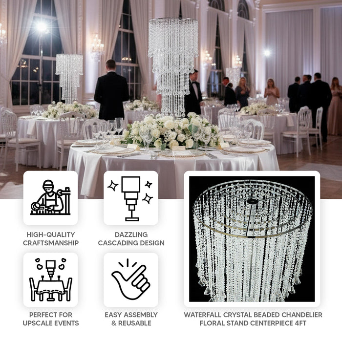 crystal centerpiece, beaded table centerpiece, chandelier stand, floral stand, beaded flower stand, flower stand, waterfall crystal floral stand#color_parent
