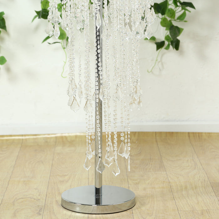 crystal centerpiece, beaded table centerpiece, chandelier stand, floral stand, beaded flower stand, flower stand, waterfall crystal floral stand#color_parent