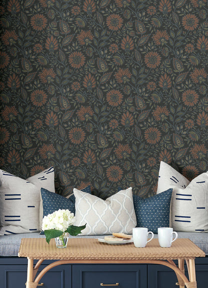 Indira Aster P&S Wallpaper in a room setting