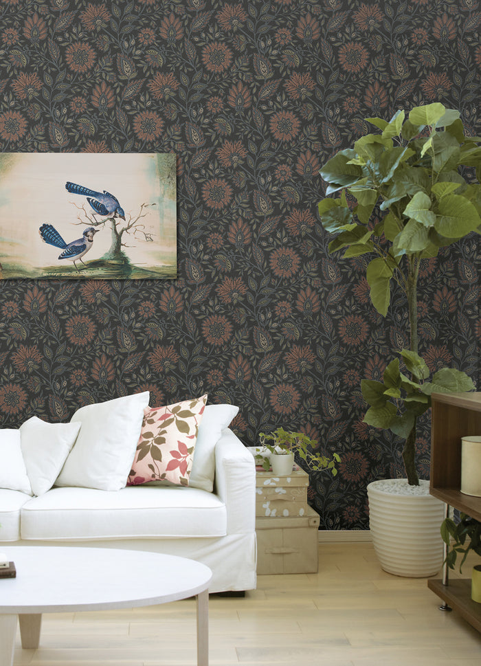 Indira Aster P&S Wallpaper in a room setting