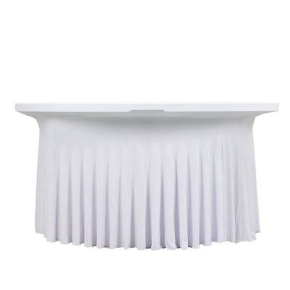 spandex tablecloth, round tablecloth, table skirt, table cover, fitted tablecloth#color_white