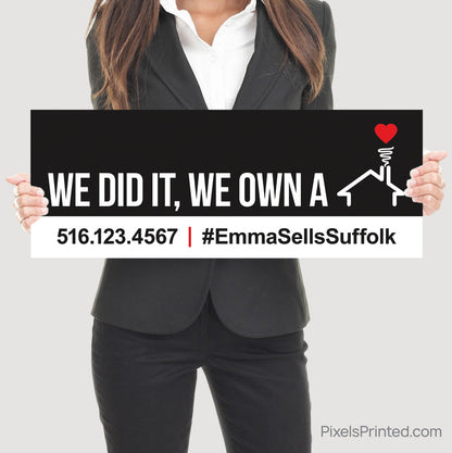 closing day real estate photo prop sign | we bought a house social sign