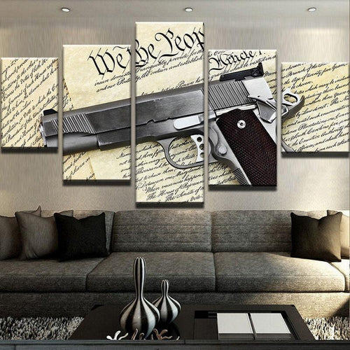 US Constitution 1911 2nd Amendment 5 Panel Canvas Print Wall Art - GotItHere.com