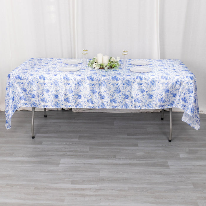 rectangle tablecloth, satin tablecloth, floral tablecloth, dining table cloth, rectangle table cover#size_60-x-102"