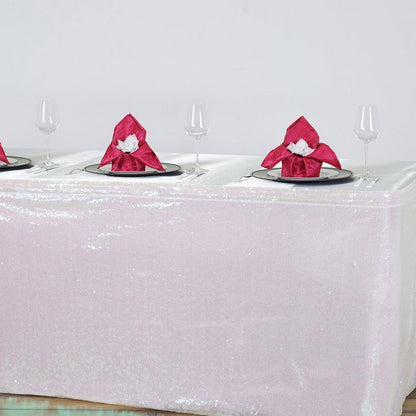 table skirt, table skirt velcro, table skirt design, table skirt linen, sequin table skirt#color_iridescent-white
