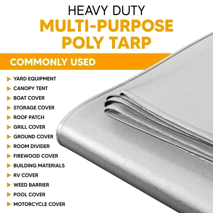 White 6' x 30' storage shield tarp suitable for clean outdoor utility coverage