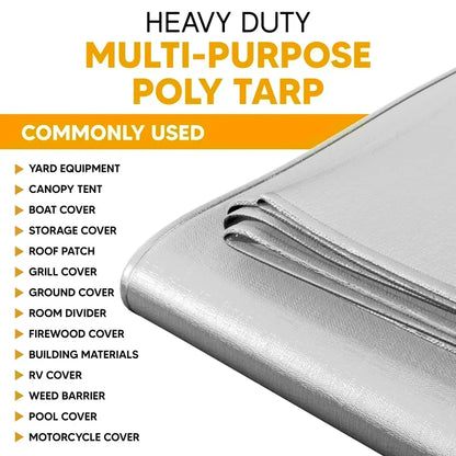White 6' x 30' storage shield tarp suitable for clean outdoor utility coverage