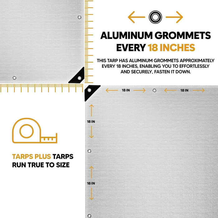 White Silver 12' x 20' reflective tarp suitable for workspace coverage and outdoor utility