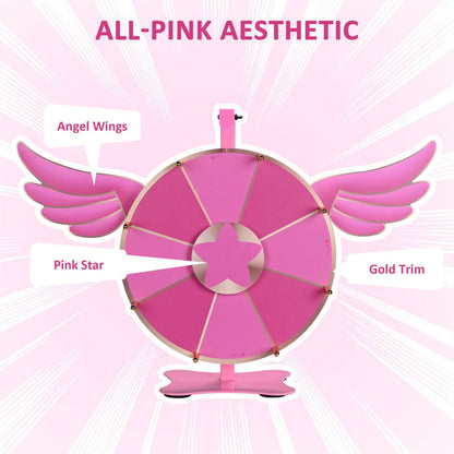 TheLAShop 12" Pink Dry Erase Spin Wheel Game Tabletop Image