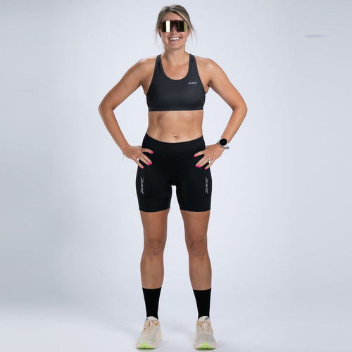 Zoot Sports TRI SHORTS 6" INSEAM Women's Core Tri 6" Fleece Chamois Short - Jet Black