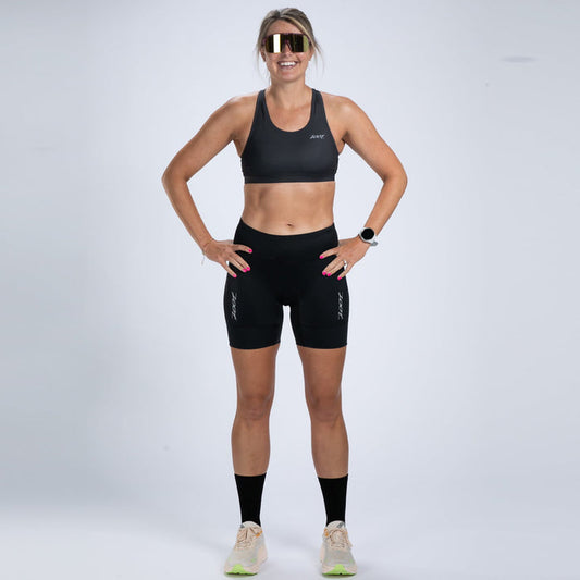 Zoot Sports TRI SHORTS 6" INSEAM Women's Core Tri 6" Fleece Chamois Short - Jet Black