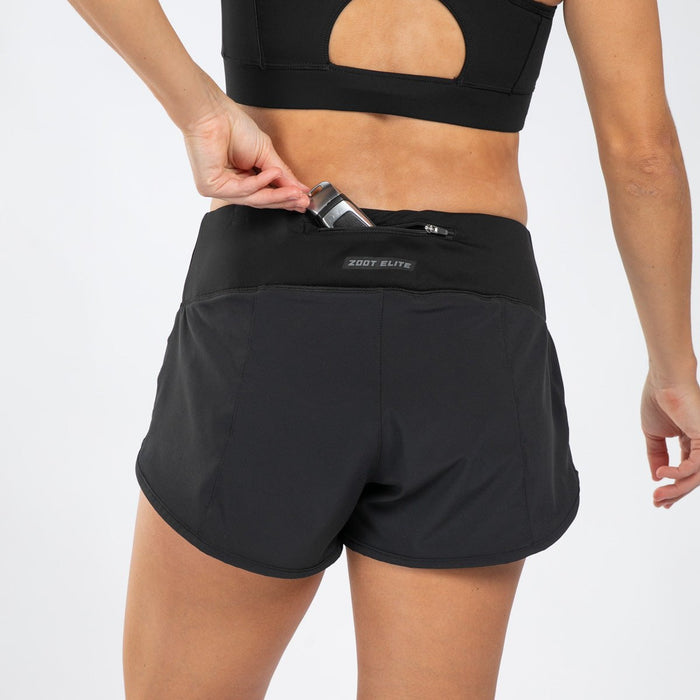 Zoot Sports RUN BOTTOMS Women's Elite Run 3" Short - Jet Black