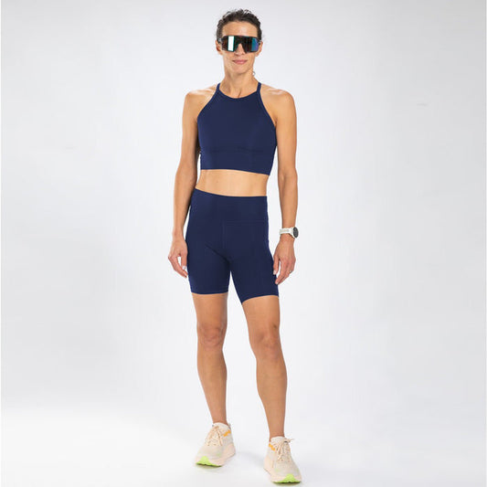 Zoot Sports RUN BOTTOMS Women's Elite Run 8" High-Rise Short - Deep Navy