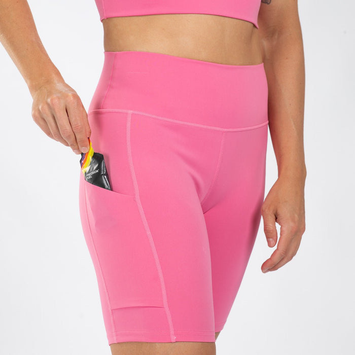 Zoot Sports RUN BOTTOMS Women's Elite Run 8" High-Rise Short - Rose