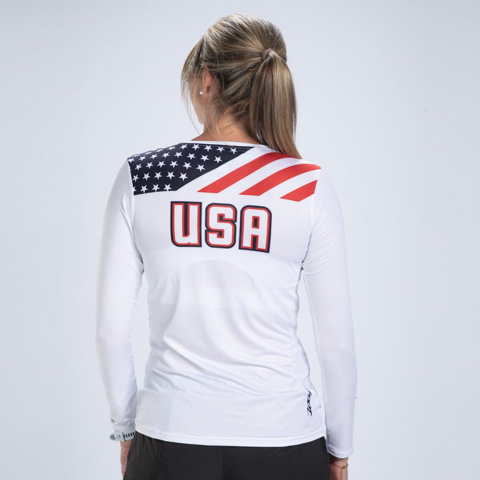 Zoot Sports RUN TEE Women's Ltd Run Ls Tee - USA Flag
