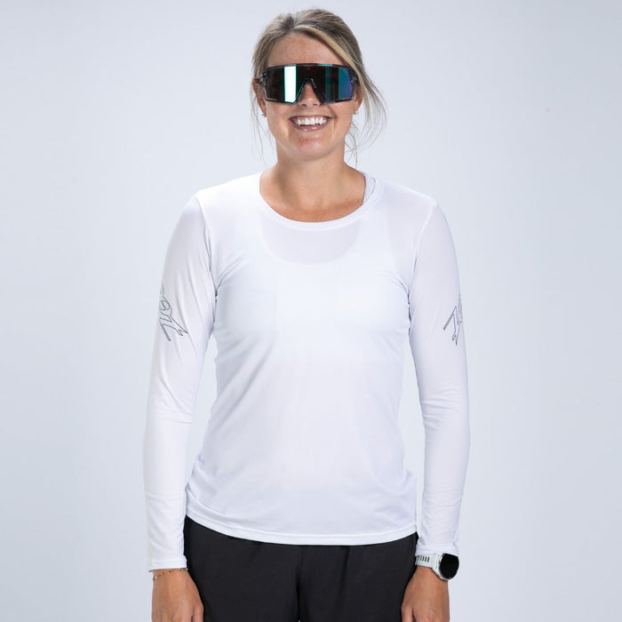 Zoot Sports RUN TEE Women's Ltd Run Sun Stop Ls Tee - UPF White