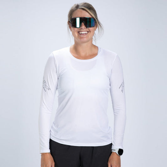 Zoot Sports RUN TEE Women's Ltd Run Sun Stop Ls Tee - UPF White