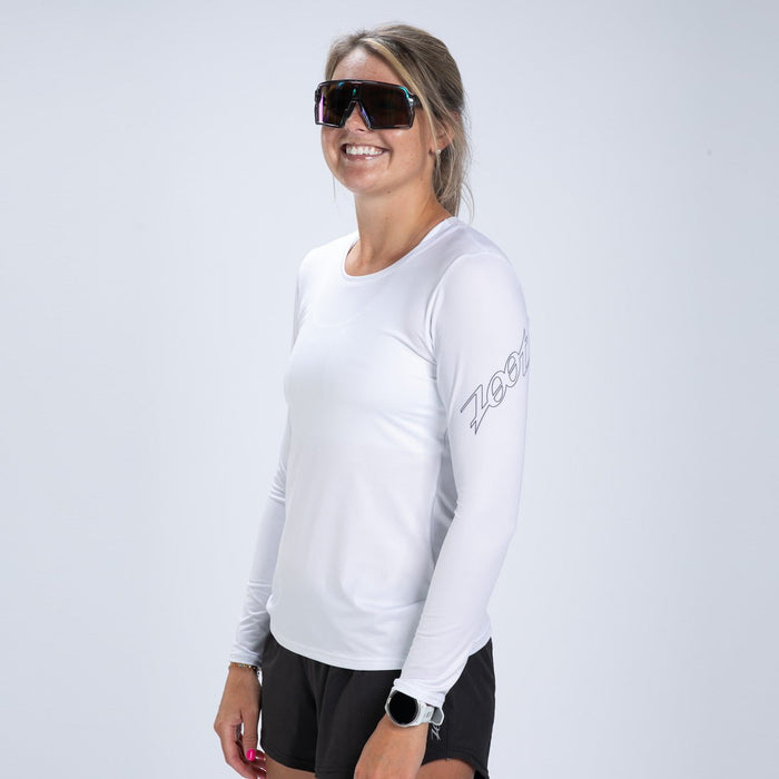 Zoot Sports RUN TEE Women's Ltd Run Sun Stop Ls Tee - UPF White