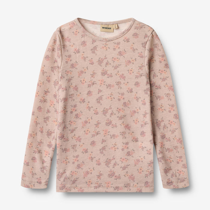 Wheat Wool Wool T-Shirt L/S Alfie Jersey Tops and T-Shirts 1358 lilac flowers