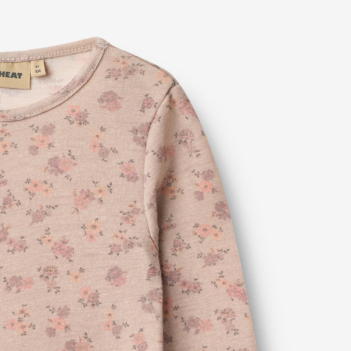 Wheat Wool Wool T-Shirt L/S Alfie Jersey Tops and T-Shirts 1358 lilac flowers