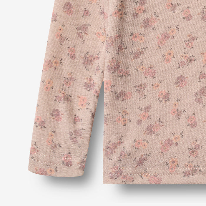 Wheat Wool Wool T-Shirt L/S Alfie Jersey Tops and T-Shirts 1358 lilac flowers