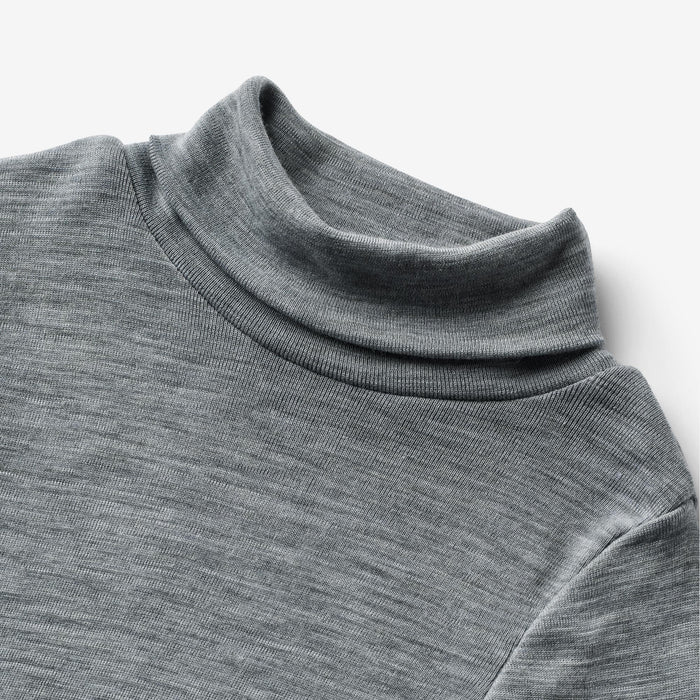 Wheat Wool Wool T-Shirt Roll Neck Aksel Jersey Tops and T-Shirts 0224 melange grey