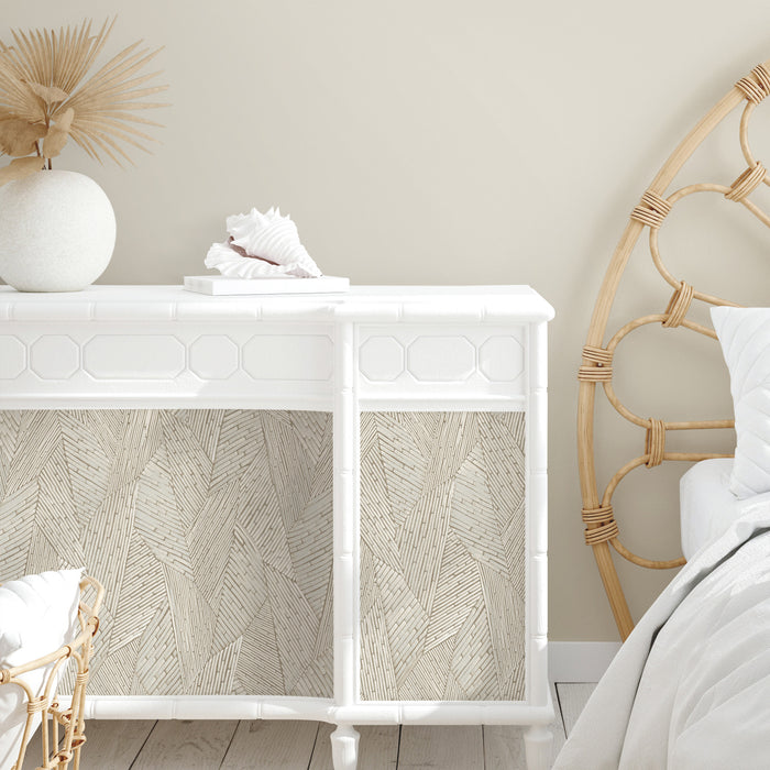 Woven Reed Stitch P&S Wallpaper in a room setting