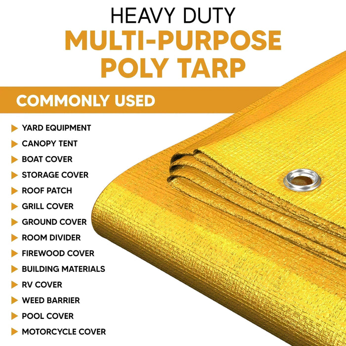 Yellow 20' x 30' bright tarps suitable for ground coverage and outdoor separation use