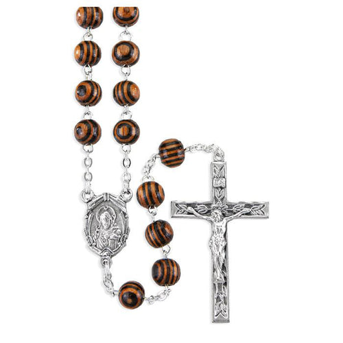 Zebrawood Rosary: 7mm