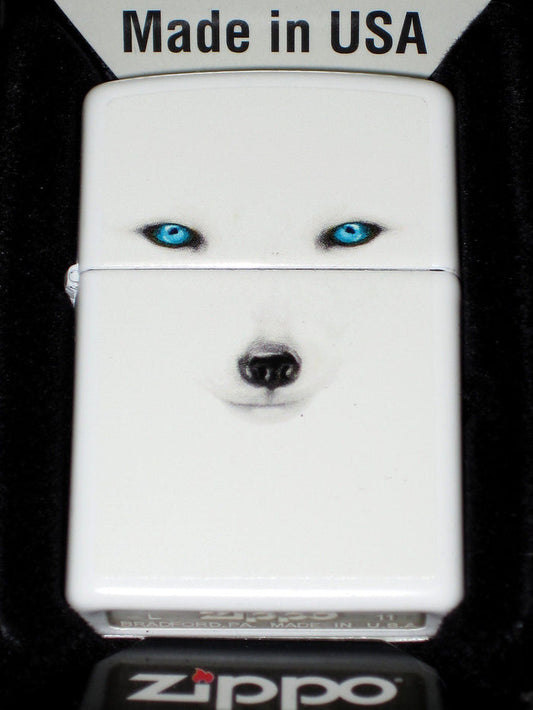 Zippo cigarette lighter BS Artic Fox White Snow Made in USA NEW Foxy