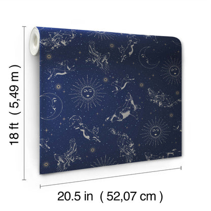 Zodiac Dreams Peel and Stick Wallpaper - dimensions